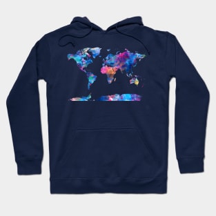 world map watercolor Hoodie